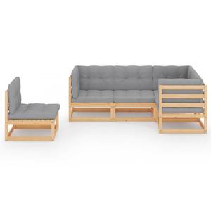 Garten-Lounge-Set (5-teilig) 3009933-2 Grau - Holz