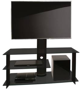 TV-Rack Subuso Schwarz - Hochglanz Schwarz - Höhe: 106 cm