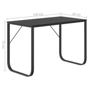 Computer Tisch Schwarz - Holzwerkstoff - Massivholz - 110 x 73 x 110 cm