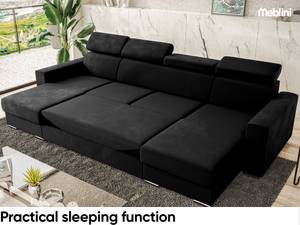 Ecksofa Voss U-Form Schwarz