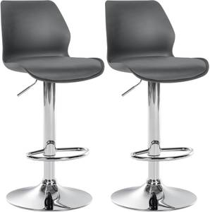 Tabouret de bar Gilbert Lot de 2 Gris - Matière plastique - 39 x 82 x 42 cm