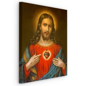 Leinwandbild Heiliges Herz Christus 30 x 40 x 40 cm