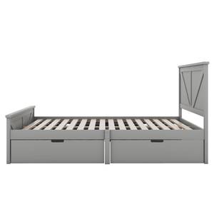 Einzelbett M243-01 Grau - Massivholz - 168 x 98 x 205 cm