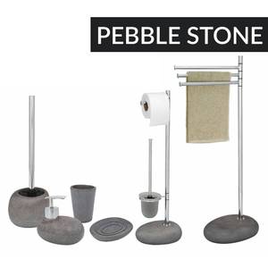 Zahnputzbecher Pebble Stone Polyresin - Grau