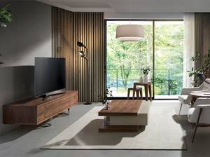 TV-Ständer aus Nussbaumholz Braun - Metall - Massivholz - Holzart/Dekor - 180 x 46 x 56 cm