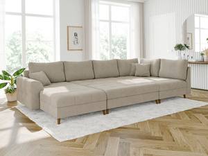 Wohnlandschaft Oskar mit Hocker Beige