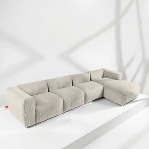 Ecksofa BUFFO 6-Sitzer Creme - Breite: 377 cm - Armlehne beidseitig montierbar - Ecke davorstehend rechts - Ottomane davorstehend rechts