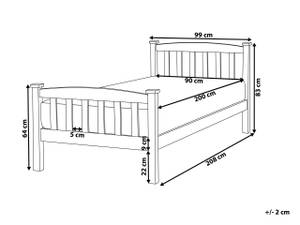 Einzelbett GIVERNY Weiß - Breite: 99 cm