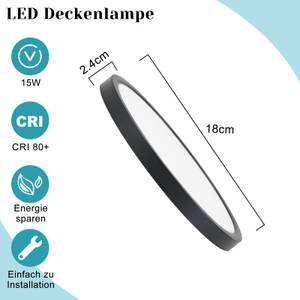 LED Deckenleuchte Warren Schwarz - Kaltweiß