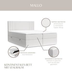 Boxspringbett Mallo Grau - Breite: 200 cm