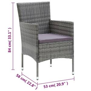 Essgruppe (3-teilig) 3012261-1 Grau - 80 x 80 cm - Anzahl Teile im Set: 3