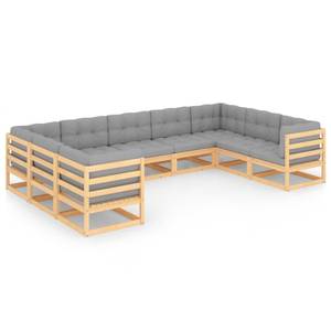 Garten-Lounge-Set (9-teilig) 3009775-2 Grau - Holz