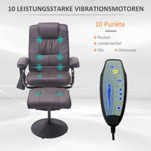 Massageliege mit Ottomane 700-037V01BN Braun - Kunstleder - 84 x 95 x 77 cm