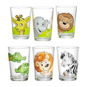 Kindergläser Dschungel Zoo 6er Set Glas - 7 x 10 x 7 cm