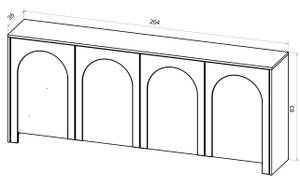 Sideboard ARCO SB204 4D Weiß - Holzwerkstoff - Kunststoff - 204 x 83 x 35 cm