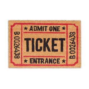 Fußmatte Ticket Schwarz - Braun - Rot - Naturfaser - Kunststoff - 60 x 2 x 40 cm