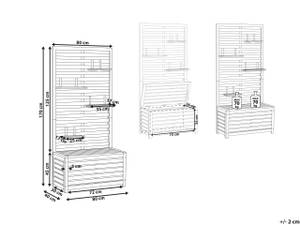 Gartenbank MATINO 5-tlg Braun - Massivholz - 80 x 170 x 40 cm