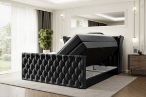 Boxspringbett VILA-Z KING Hochglanz Schwarz - Breite: 120 cm