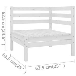 Garten-Lounge-Set Weiß - Massivholz - Holzart/Dekor - 64 x 63 x 64 cm