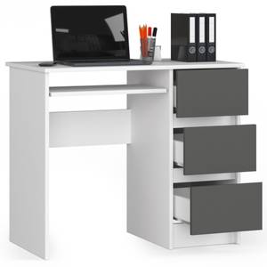 Bureau d'ordinateur A-6 droit CLP Gris - Blanc