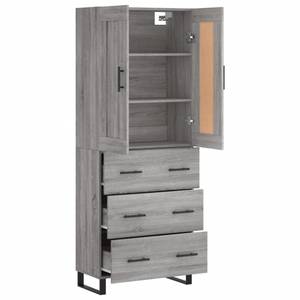 Highboard DE1119 Grau - Holzwerkstoff - 34 x 180 x 70 cm