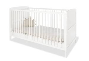 Pinolino Chambre de bébé Viktoria Hêtre partiellement massif - Lit pour bébé, table à langer et armoire à vêtements - Vernis blanc