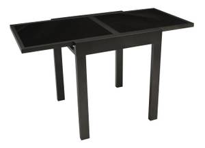 Balkon-Ausziehtisch TORINO 65/130x65cm Schwarz - Grau - Glas - Metall - 65 x 75 x 65 cm