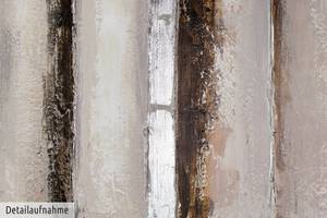 Acrylbild handgemalt Vanilla Sky Beige - Braun - Massivholz - Textil - 150 x 50 x 4 cm