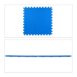 16 x Bodenmatte für Fitnessgeräte Blau - Kunststoff - 61 x 1 x 61 cm