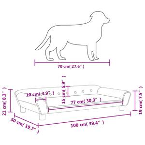 Lit pour chien 3015978 Gris foncé - 100 x 21 x 50 cm