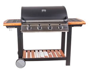 4-Flammen-Gasgrill Schwarz - Metall - 144 x 106 x 56 cm