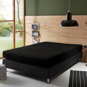 Boxspringbett-Spannbettlaken 111478 Schwarz - 120-130 x 200-220 cm