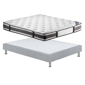 Pack lit sommier + matelas - REMIMOS Gris