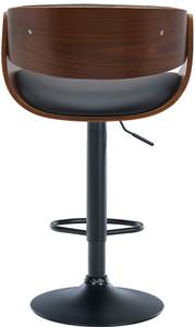 Tabouret de bar Portmore Lot de 2 Noir - Marron - Cuir synthétique - 52 x 87 x 52 cm