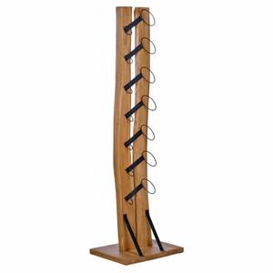 Porte bouteille avec 7 supports - VINO Marron - En partie en bois massif - 45 x 146 x 35 cm