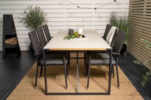 Gartenmöbel-Set Texas (7-teilig) Schwarz - Rattan - 100 x 73 x 200 cm