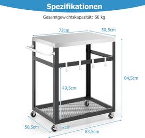 Grillwagen FM32270PW Schwarz - Metall - 51 x 85 x 84 cm