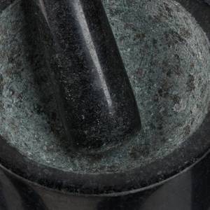 Granit Mörser mit Stößel rutschfest Schwarz - Weiß - Kunststoff - Stein - 14 x 9 x 14 cm