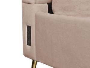 Lit double MIRIBEL Beige - Doré - Taupe - Largeur : 167 cm