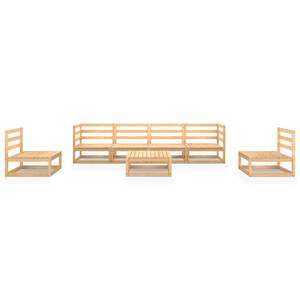 Garten-Lounge-Set (7-teilig) 3009896-1 Braun - Holz