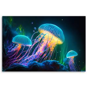 Canvas Bilder Neon-Qualle unter Wasser 60 x 40 cm