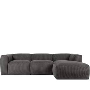 Ecksofa BUFFO 5-Sitzer Grau - Breite: 297 cm - Armlehne beidseitig montierbar - Ecke davorstehend rechts - Ottomane davorstehend rechts