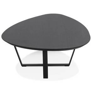 Table Basse DROP Noir - Bois massif - 140 x 30 x 80 cm