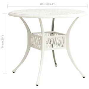 Bistroset (3-teilig) 3011681-1 Weiß - Metall - 90 x 74 x 90 cm