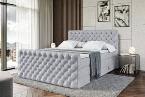 Boxspringbett BOXI8-Z KING Grau - Breite: 120 cm