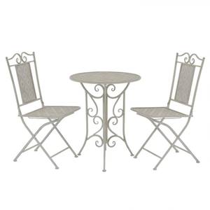 Bistro-Set-k150 ( 3-tlg ) Grau - Massivholz - Höhe: 1 cm