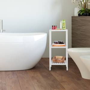 Étagère salle de bain noyer blanc Hauteur : 80 cm
