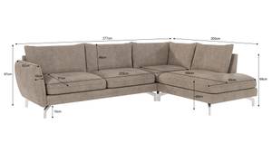 Ecksofa Avanti, 6-Sitzer Beige - Massivholz - Textil - Holz teilmassiv - 277 x 87 x 200 cm