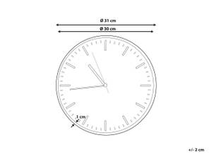 Horloge murale GORDOLA Marron - Gris - Bois manufacturé - 31 x 31 x 6 cm