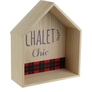 Etagère en bois maison chalet chic 30 cm Bois massif - 26 x 30 x 10 cm